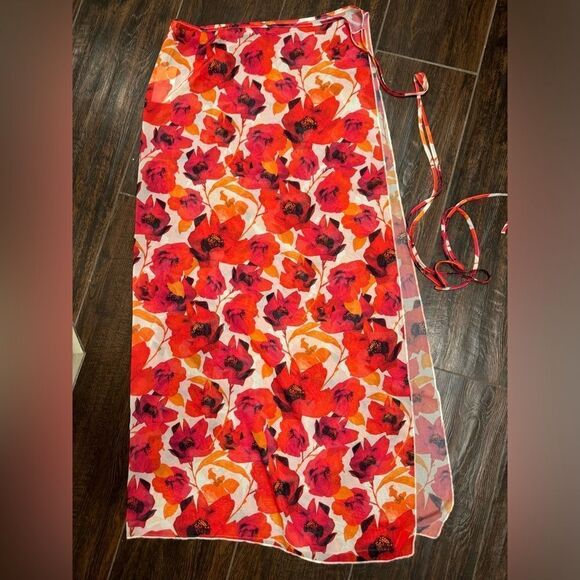 SLA The label floral bikini cover up wrap tie maxi skirt - Picture 3 of 8